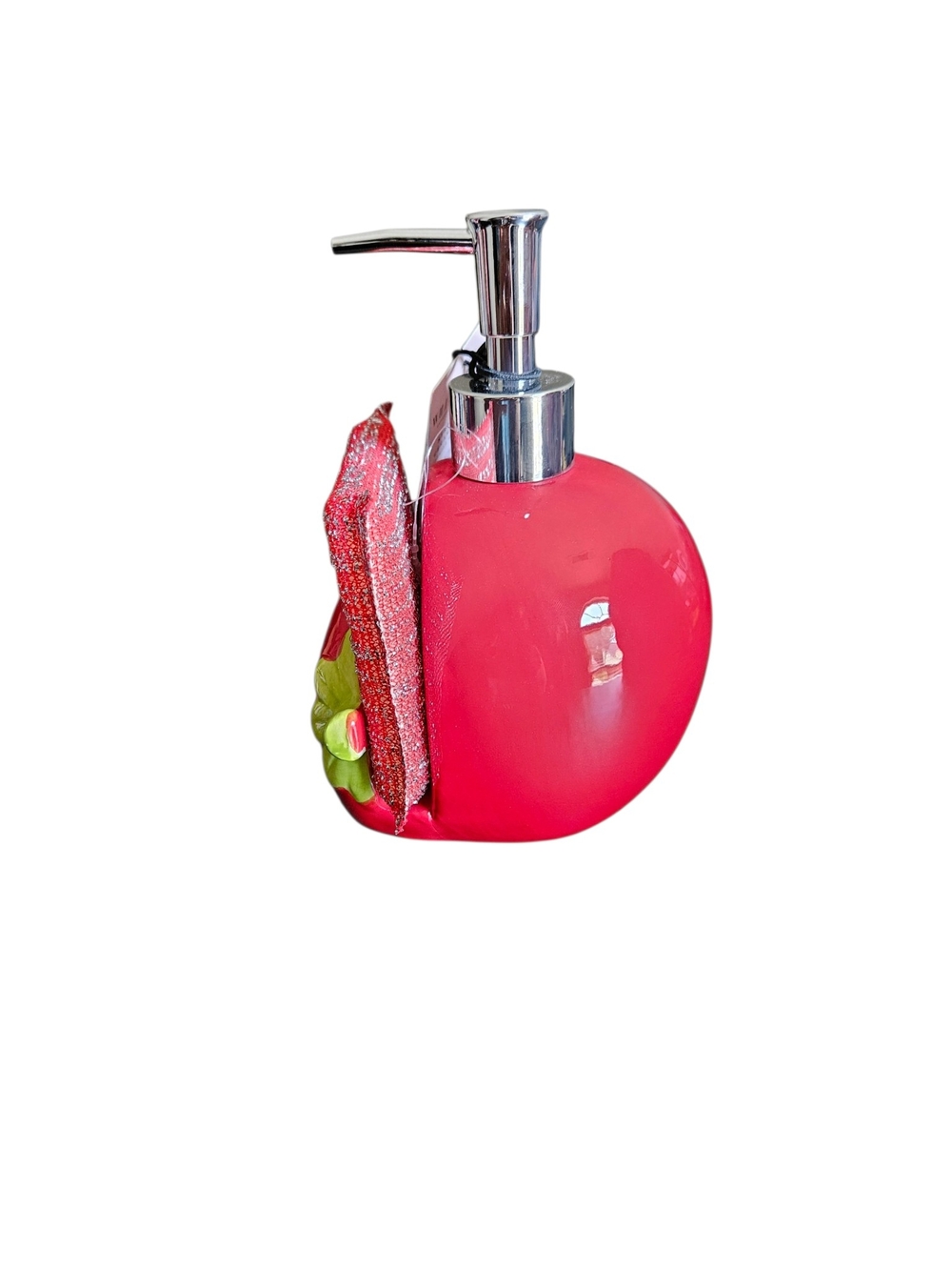 Willow & Reed Strawberry Ceramic Soap Dispenser with Dish Sponge - Picture 2 of 4